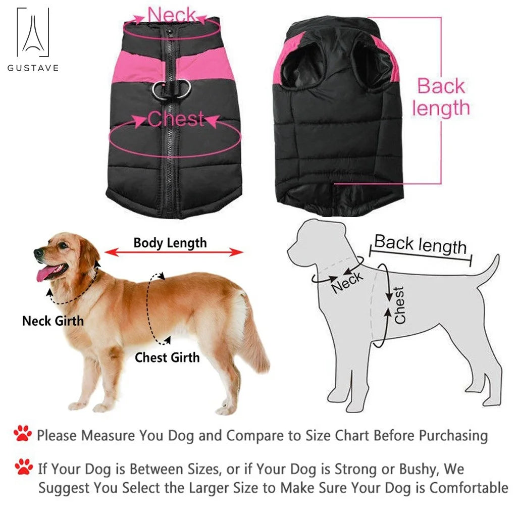 Waterproof Warm Dog Coat for Winter Pet Vest Jacket Clothes for Large Dogs (66Lb-110Lb) "7Xl,Pink"