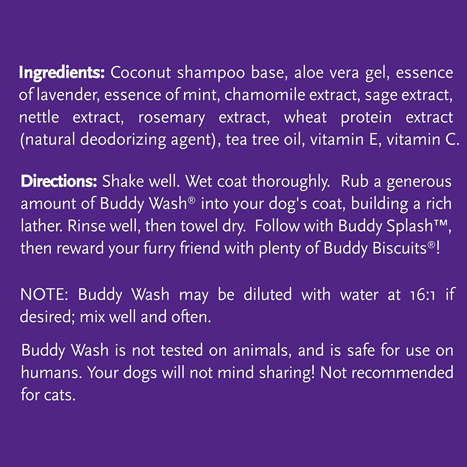 Buddy Wash Dog Shampoo & Conditioner for Dogs with Botanical Extracts and Aloe Vera